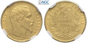 France, Napoleon III (1852-1870), 5 Francs ... 