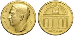 Germany, Fantasy Gold 20 Reichsmark 1933 ... 