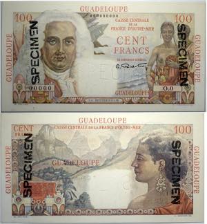 Guadeloupe, 100 Francs 1947 Specimen, ... 