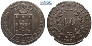 Portugal, Miguel I (1828-1834), Pataco 40 ... 