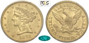 United States of America, 5 Dollars 1873 ... 