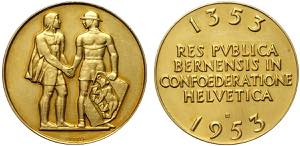 Switzerland Bern, Gold Medal 1953, Au mm 33 ... 
