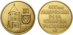 Switzerland Vaud, Gold Medal 1971 Abbaye, Au ... 
