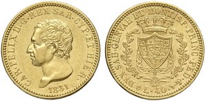 Savoia, Carlo Felice (1821-1831), 40 Lire ... 