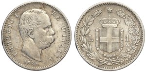 Regno dItalia, Umberto I (1878-1900), Lira ... 