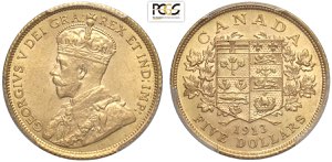 Canada, George V (1910-1936), 5 Dollars ... 