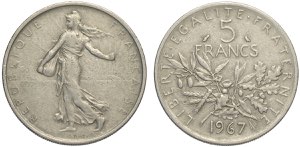 France, Fifth Republic (1959-), 5 Francs ... 