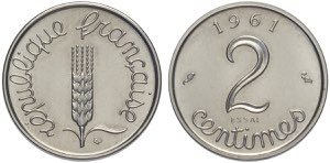 France, Fifth Republic (1959-), 2 Centimes ... 
