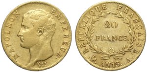 France, Napoleon I (1799-1814), 20 Francs AN ... 