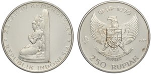 Indonesia, Republic, 250 Rupiah 1970, Ag mm ... 