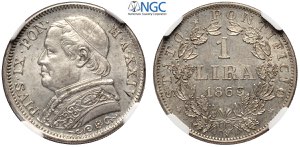 Roma, Pio IX (1846-1870), Lira 1869-XXIV, ... 