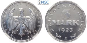 Germany, Weimar Republic, Proof 3 Mark ... 