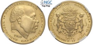 Gabon, Republic, Gold Essai 50 Francs 1960, ... 