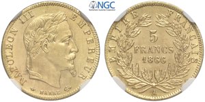 France, Napoleon III (1852-1870), 5 Francs ... 