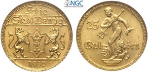 Danzig, Free City, 25 Gulden 1930, Au mm 22 ... 