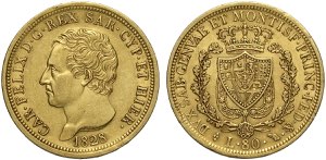 Savoia, Carlo Felice (1821-1831), 80 Lire ... 