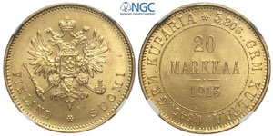 Finland, Nicholas II (1894-1917), 20 Markkaa ... 