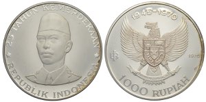 Indonesia, Republic, 1000 Rupiah 1970, Ag mm ... 