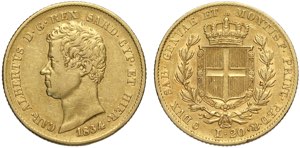 Savoia, Carlo Alberto (1831-1849), 20 Lire ... 
