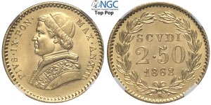 Roma, Pio IX (1846-1870), 2,50 Scudi ... 