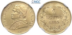 Roma, Pio IX (1846-1870), Scudo 1865, Au mm ... 