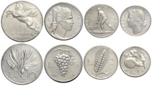 Repubblica Italiana, Monetazione in Lire ... 