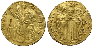 Roma, Benedetto XIV (1740-1758), Zecchino ... 