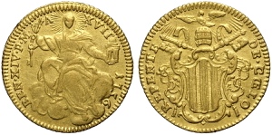 Roma, Benedetto XIV (1740-1758), Zecchino ... 