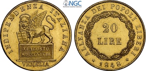 Venezia, Governo Provvisorio (1848), 20 Lire ... 
