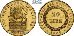 Venezia, Governo Provvisorio (1848), 20 Lire ... 