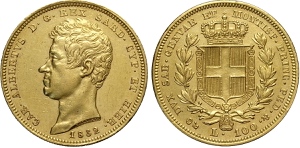 Savoia, Carlo Alberto (1831-1849), 100 Lire ... 