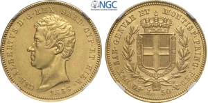 Savoia, Carlo Alberto (1831-1849), 50 Lire ... 