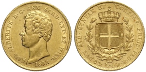 Savoia, Carlo Alberto (1831-1849), 20 Lire ... 