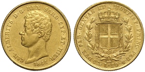 Savoia, Carlo Alberto (1831-1849), 20 Lire ... 