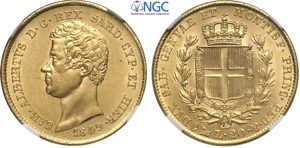 Savoia, Carlo Alberto (1831-1849), 20 Lire ... 