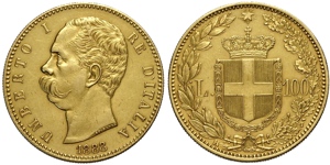 Regno dItalia, Umberto I (1878-1900), 100 ... 