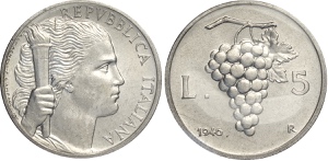 Repubblica Italiana, Monetazione in Lire ... 