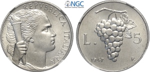 Repubblica Italiana, Monetazione in Lire ... 