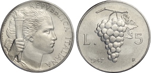 Repubblica Italiana, Monetazione in Lire ... 