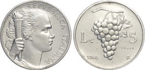 Repubblica Italiana, Monetazione in Lire ... 