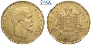 France, Napoleon III (1852-1870), 100 Francs ... 