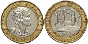 France, Fifth Republic (1959-), 10 Francs ... 