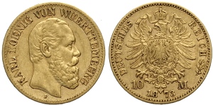 Germany Wurttemberg, Karl I (1864-1891), 10 ... 