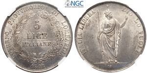 Milano, Governo Provvisorio (1848), 5 Lire ... 