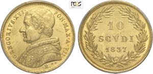 Roma, Gregorio XVI (1831-1846), 10 Scudi ... 
