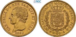 Savoia, Carlo Felice (1821-1831), 80 Lire ... 