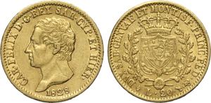 Savoia, Carlo Felice (1821-1831), 20 Lire ... 