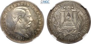 El Salvador, Republic (1841-), Silver Peso ... 