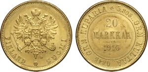 Finland, Nicholas II (1894-1917), 20 Markkaa ... 