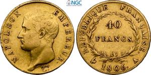 France, Napoleon I (1799-1814), 40 Francs ... 